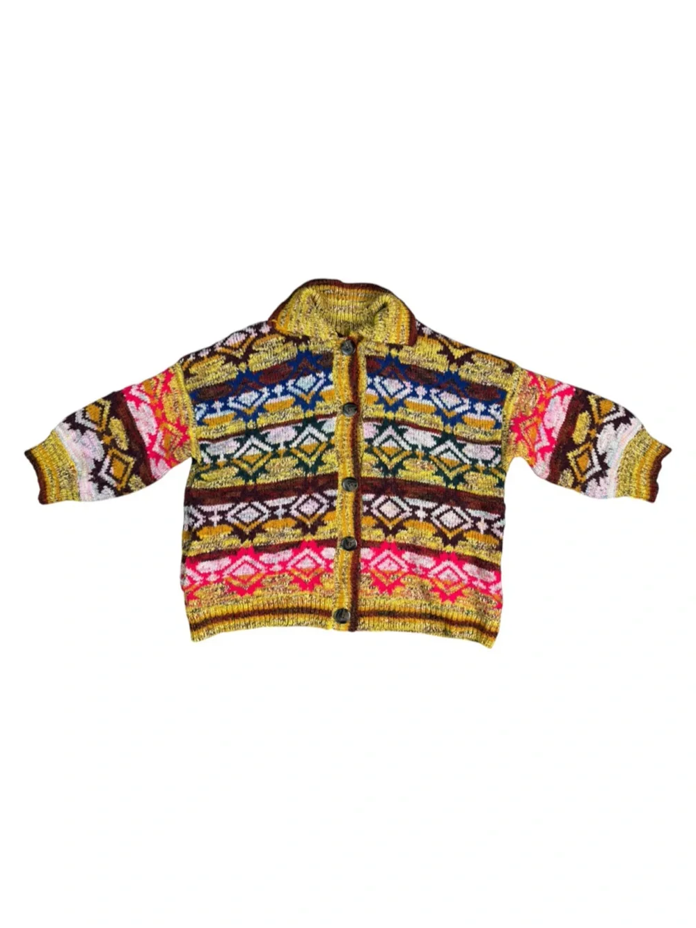 FREE PEOPLE ISLE OF SKYE SWEATER COAT NORDIC WOOL ALPACA CARDIGAN SIZE XS/S